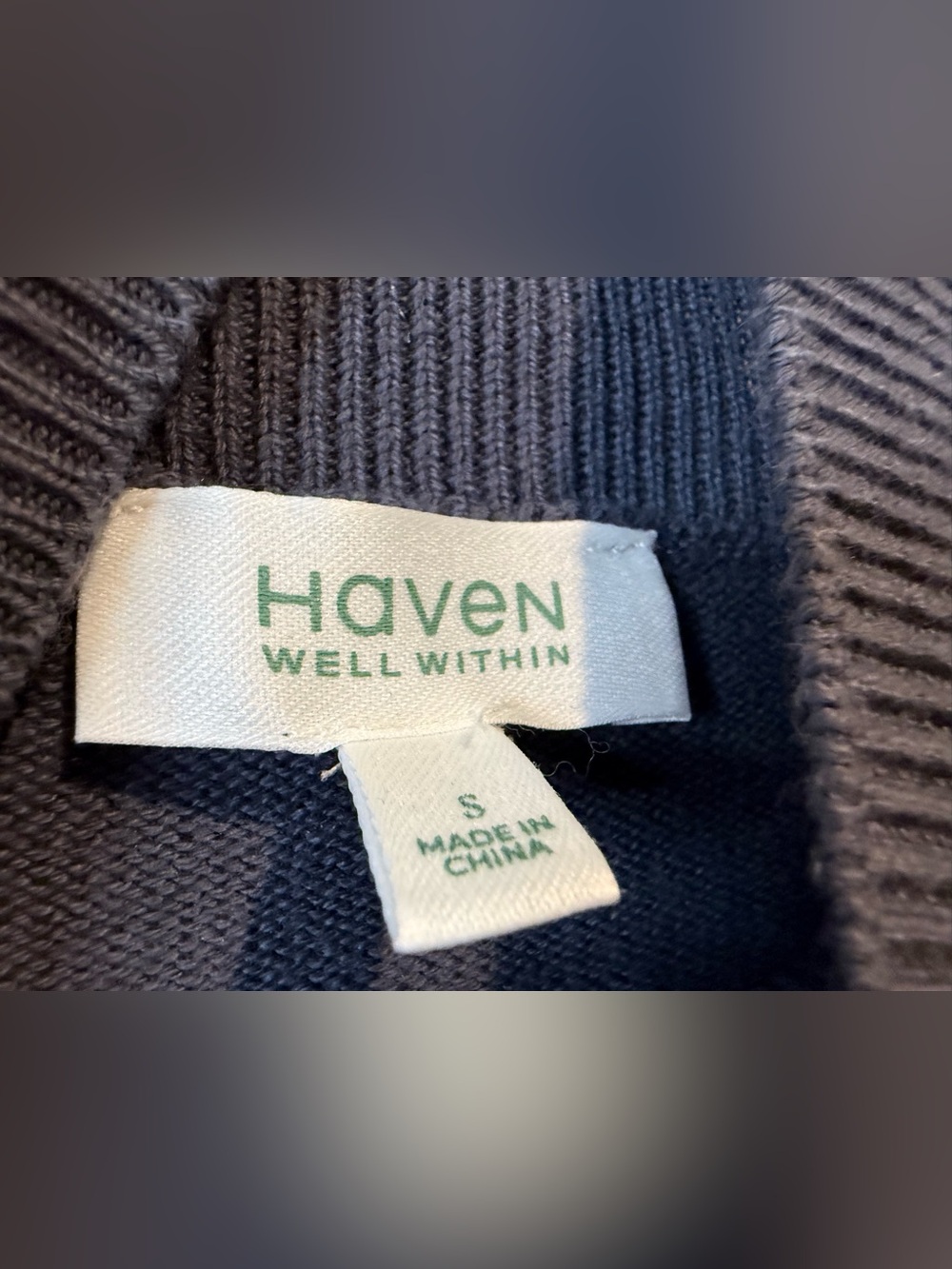 Haven Well Within Women's Blue Gray Cotton Cashmere Blend Turtleneck Sweater - Picture 3 of 8